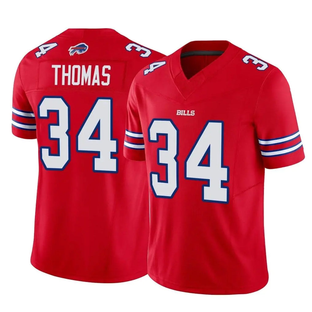 STECN B.Bills #34 Thurman Thomas Player Red Vapor F.U.S.E. Limited Home Game Stitched Jerseys