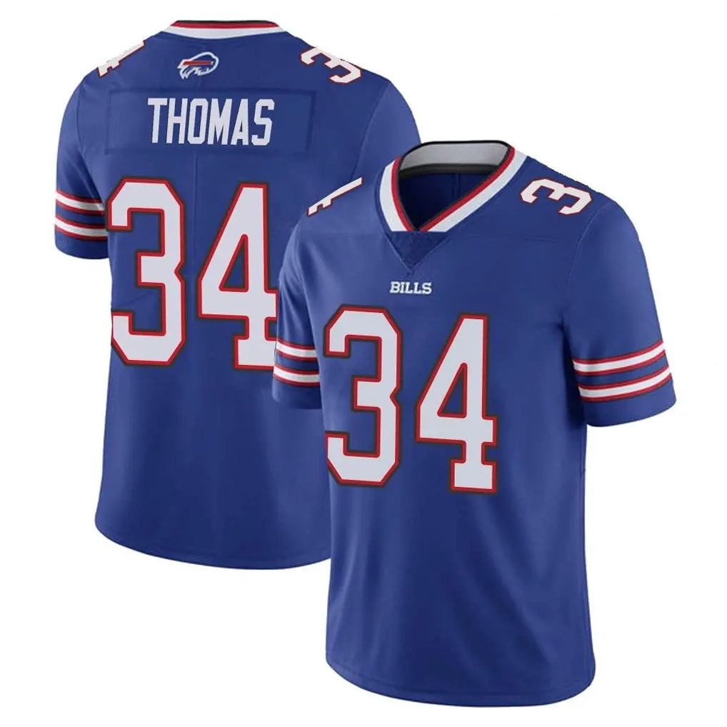 STECN B.Bills #34 Thurman Thomas Player Royal Vapor Untouchable Limited Stitched Jerseys