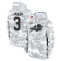 STECN B.Bills #3 Damar Hamlin Player Arctic Camo Salute to Service Hoodies Game Stitched Jerseys