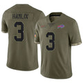STECN B.Bills #3 Damar Hamlin Player Olive Salute To Service Limited Game Stitched Jerseys