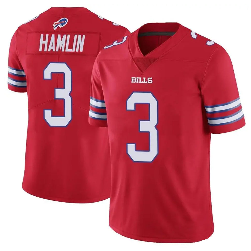 STECN B.Bills #3 Damar Hamlin Player Red Vapor Untouchable Limited Stitched Jerseys