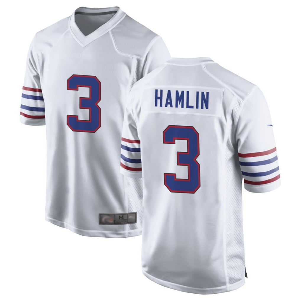 STECN B.Bills #3 Damar Hamlin Player White Alternate Game Stitched Jerseys