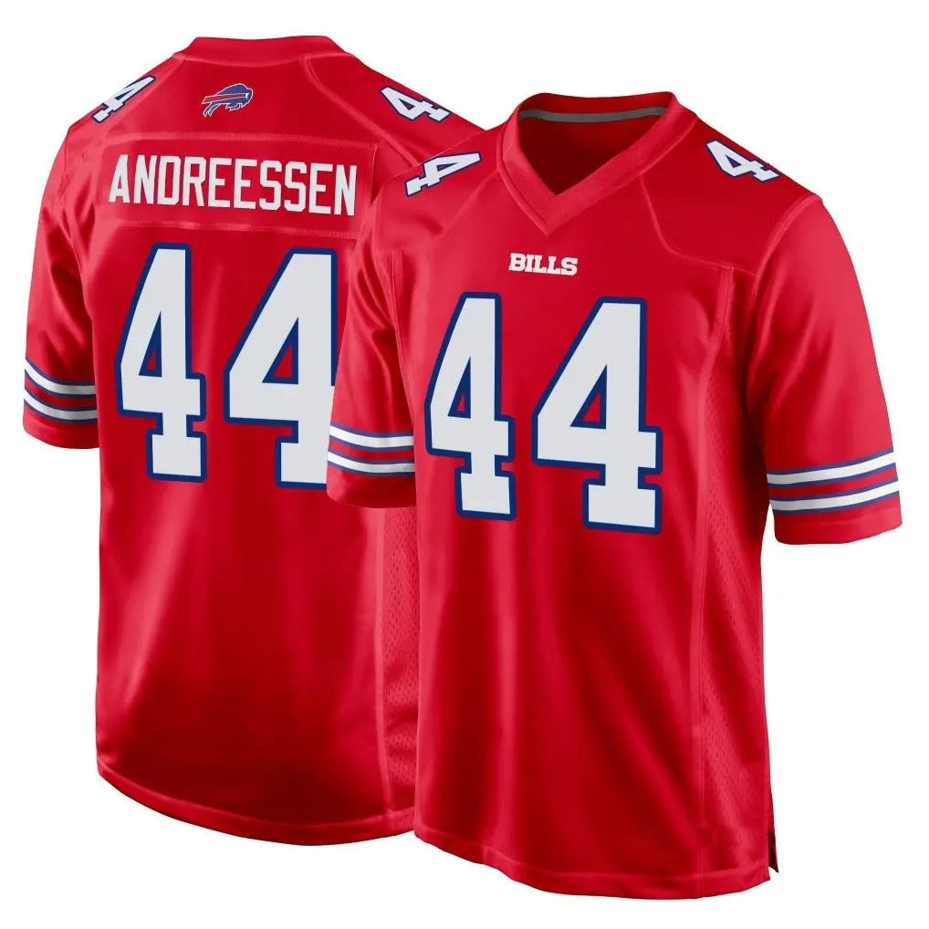 STECN B.Bills #44 Joe Andreessen Player Red Home Game Stitched Jerseys