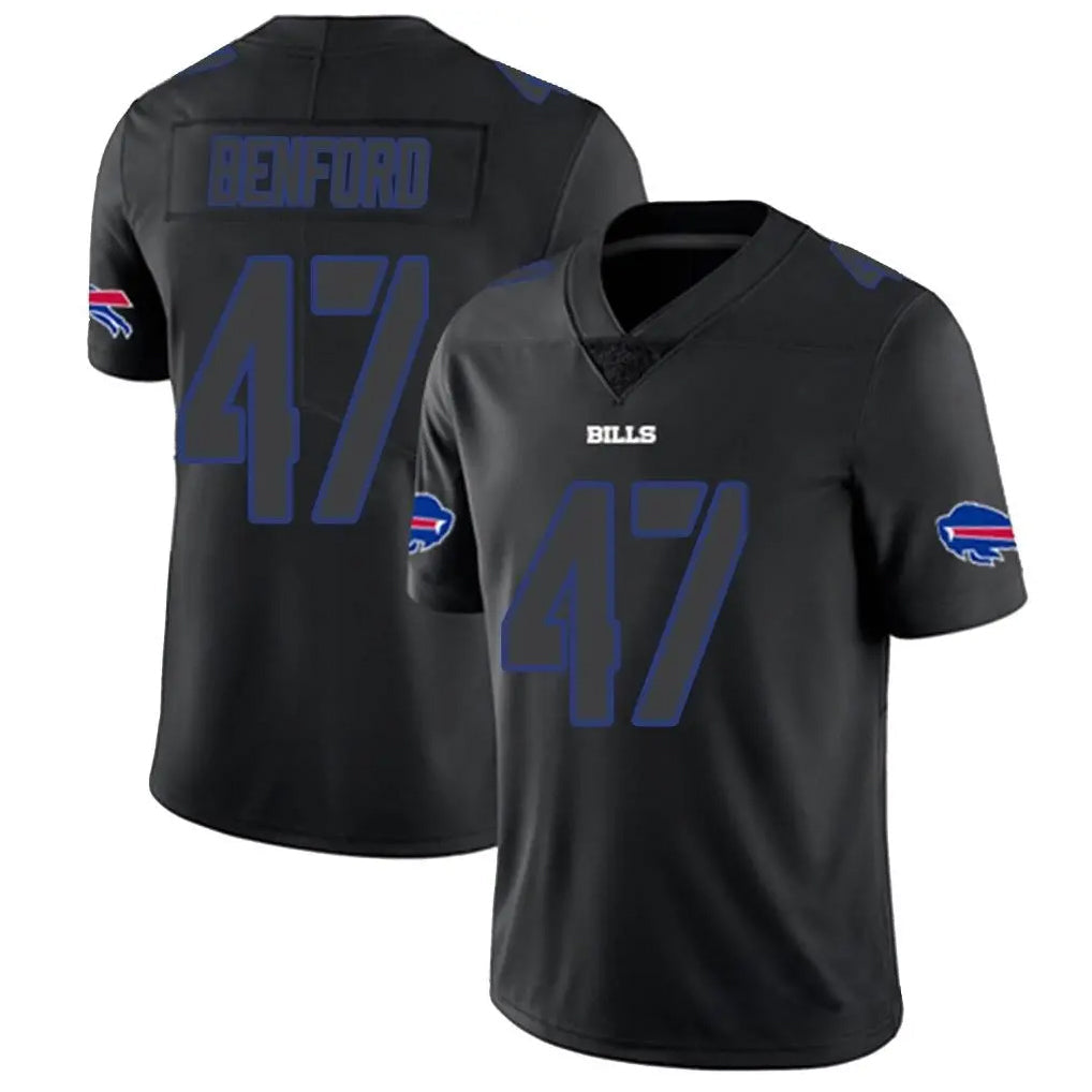 STECN B.Bills #47 Christian Benford Player Black Impact Limited Stitched Jerseys