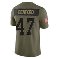 STECN B.Bills #47 Christian Benford Player Olive Salute to Service Vapor F.U.S.E. Limited Stitched Jerseys