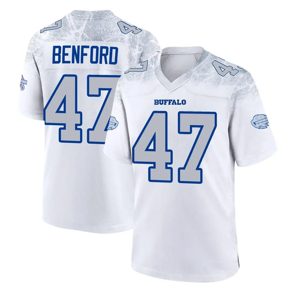 STECN B.Bills #47 Christian Benford Player White Rivalries Collection Limited Stitched Jerseys