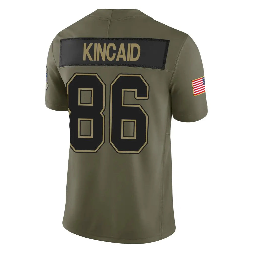 STECN B.Bills #86 Dalton Kincaid Player Olive Salute to Service Limited Home Game Stitched Jerseys