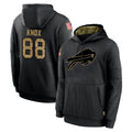 STECN B.Bills #88 Dawson Knox Player Black Salute to Service Hoodies Hame Stitched Jerseys