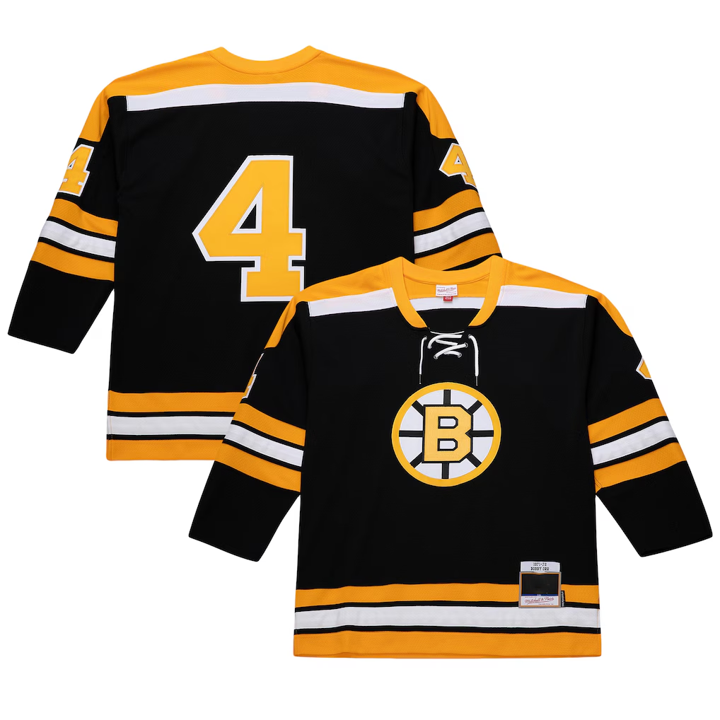 STECN B.Bruins #4 Bobby Orr Mitchell & Ness Black Big & Tall 197172 Blue Line 2.0 Stitched Jerseys
