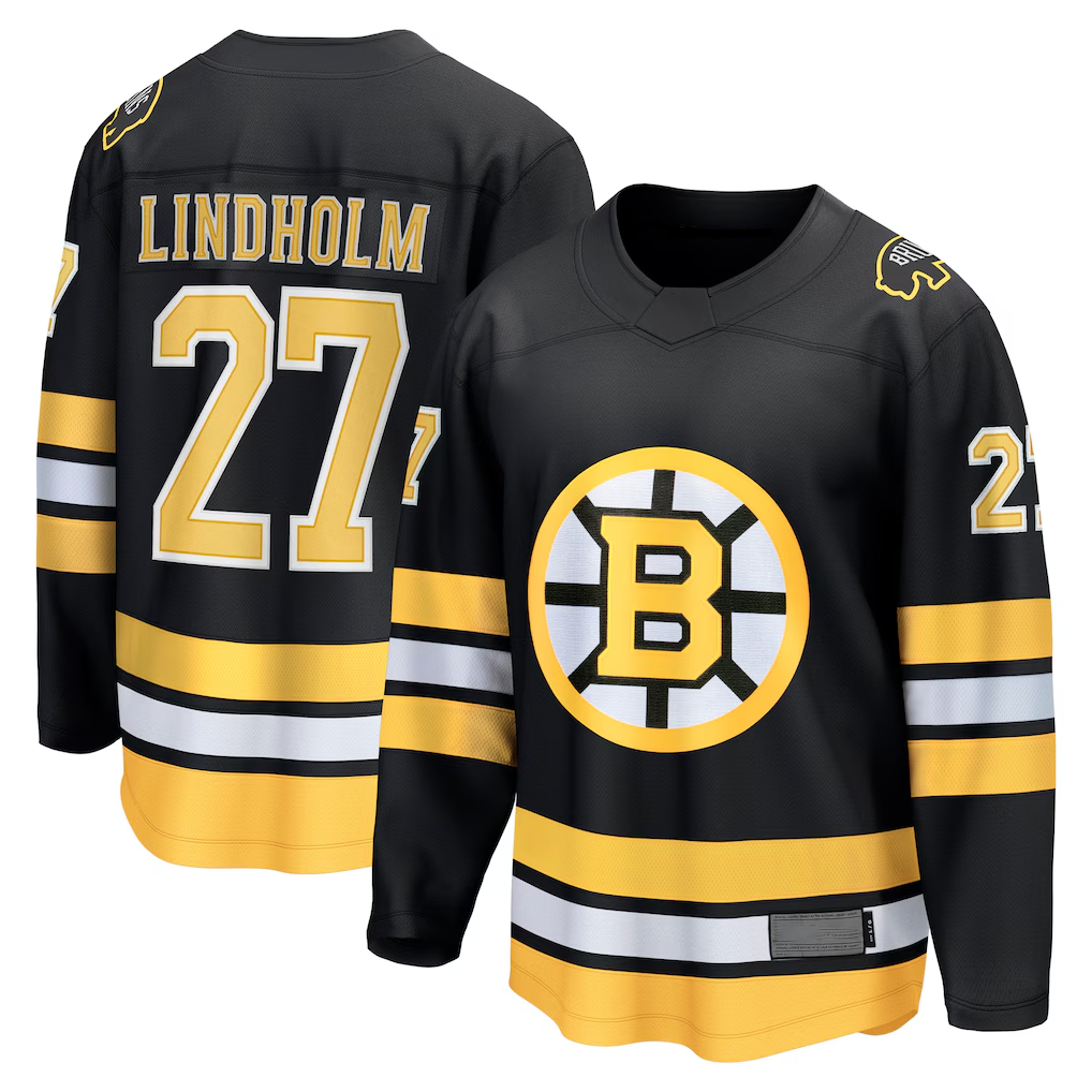STECN B.Bruins #27 Hampus Lindholm Black Home Breakaway Player Stitched Jerseys
