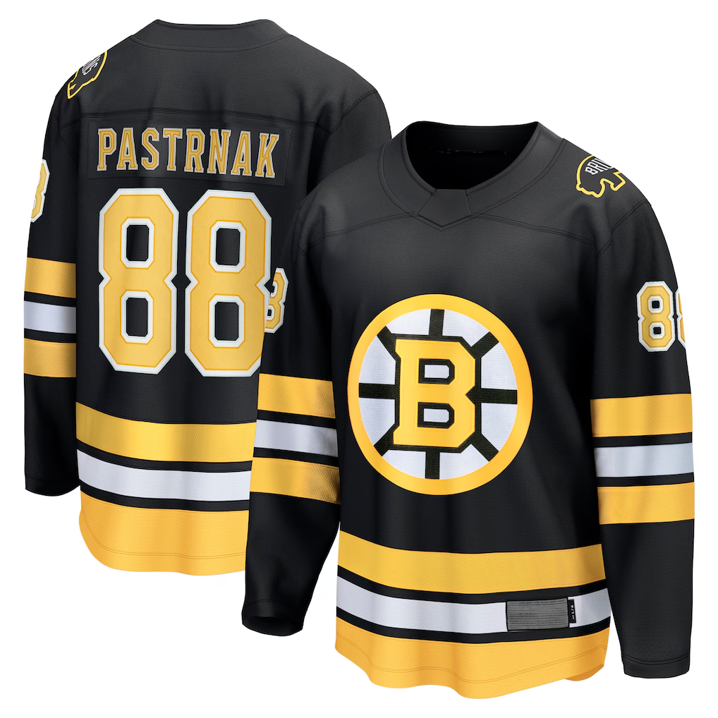 STECN B.Bruins #88 David Pastrnak Black Home Breakaway Player Stitched Jerseys