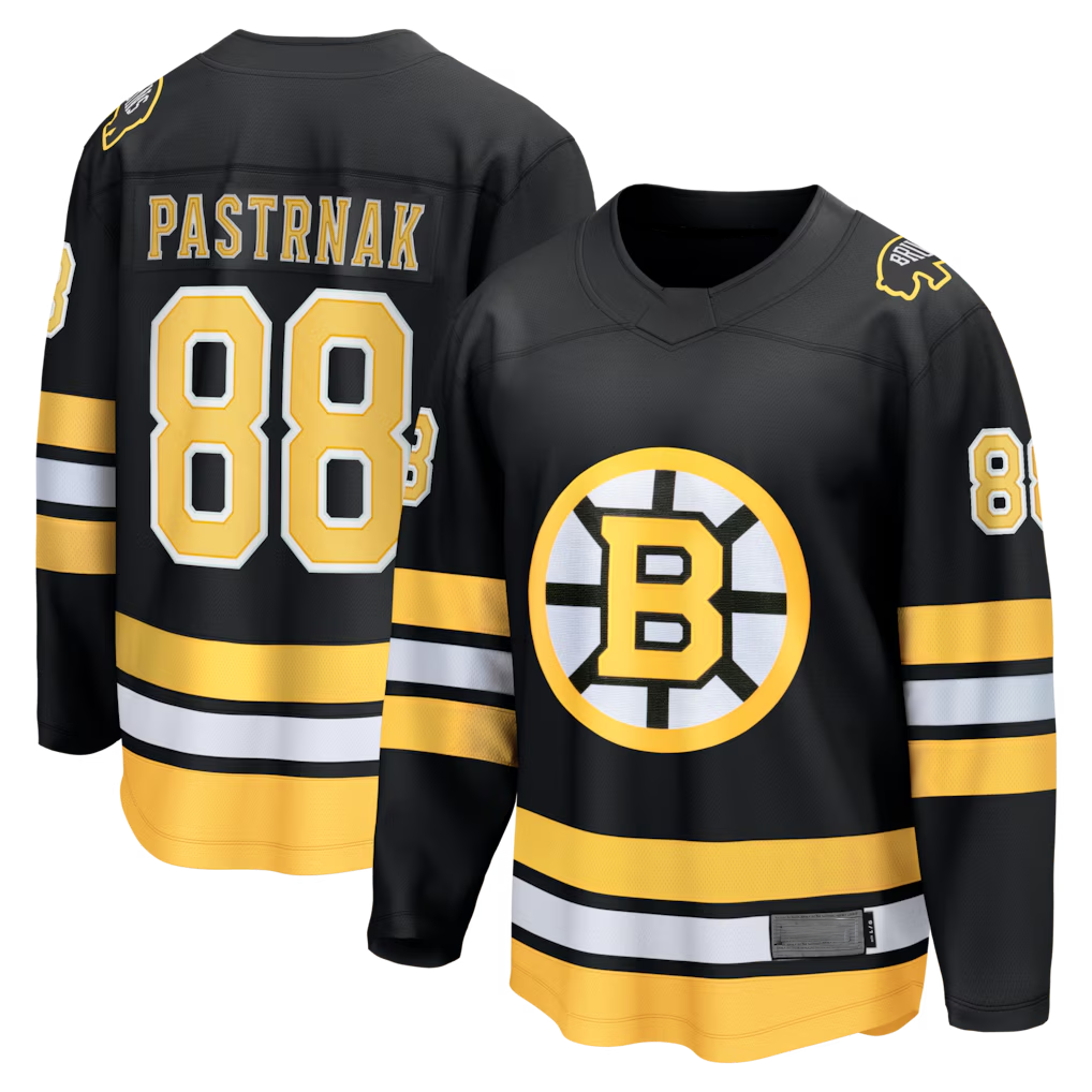 STECN B.Bruins #88 David Pastrnak Black Home Breakaway Stitched Jerseys