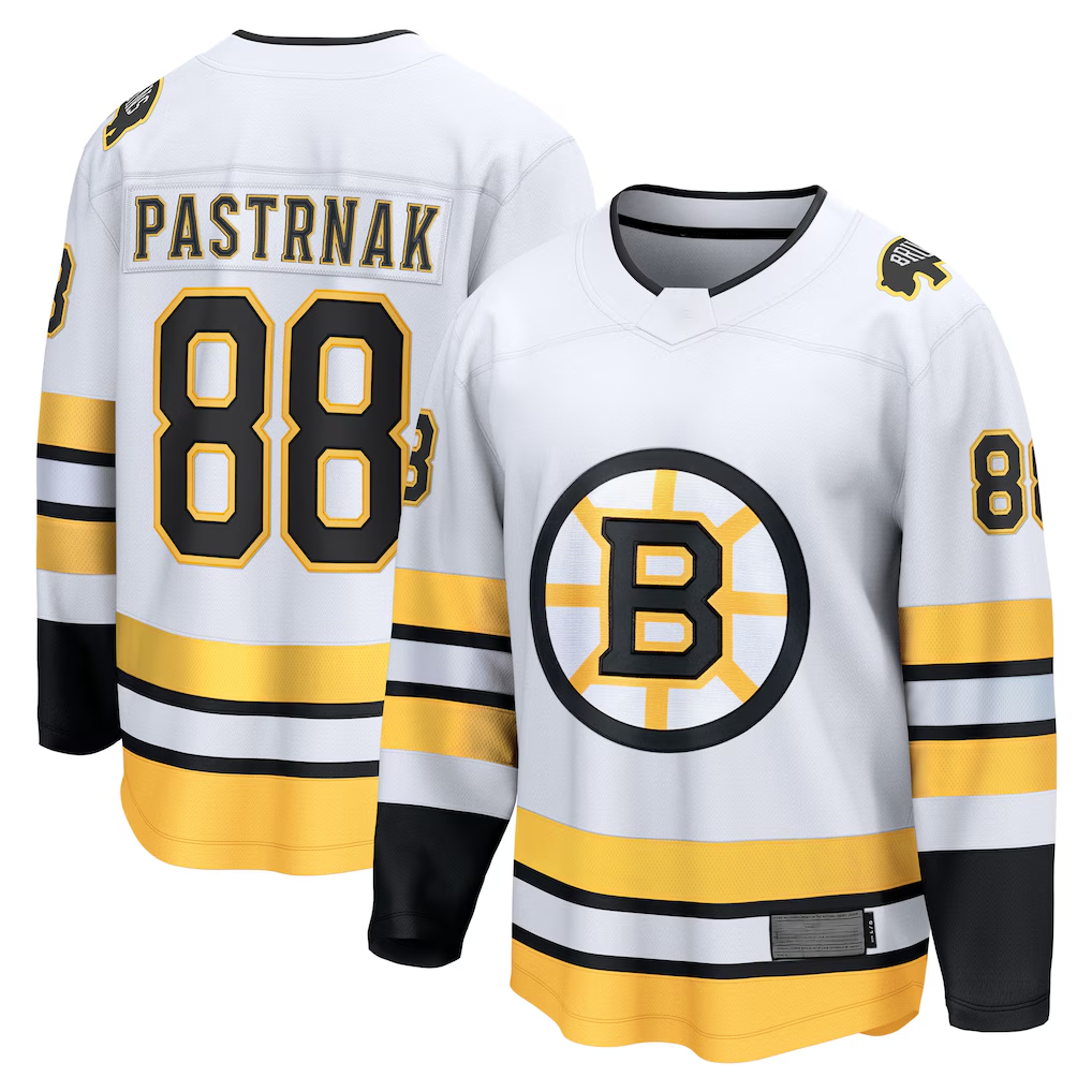STECN B.Bruins #88 David Pastrnak White Away Breakaway Player Stitched Jerseys