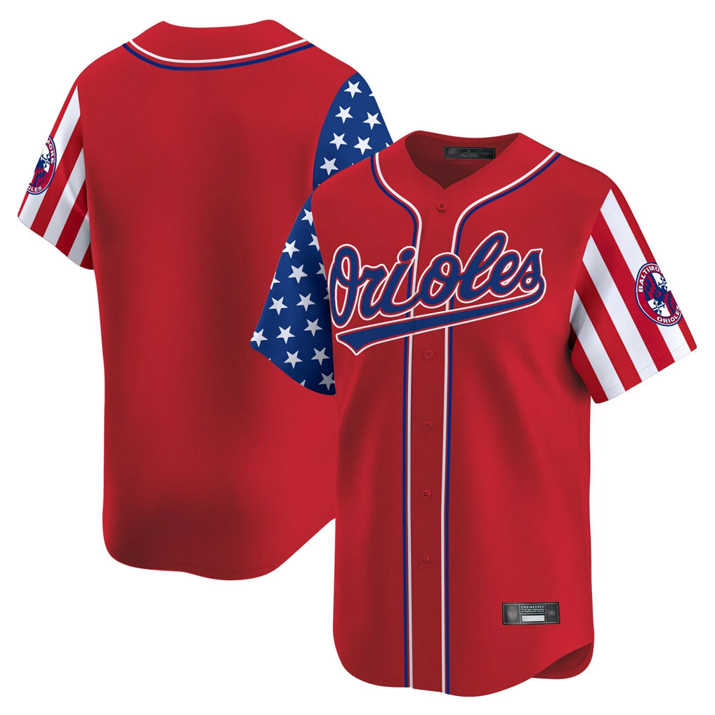 STECN B.Orioles Red Independence Day Vapor Premier Limited Home Game Blank Player Stitched Jerseys
