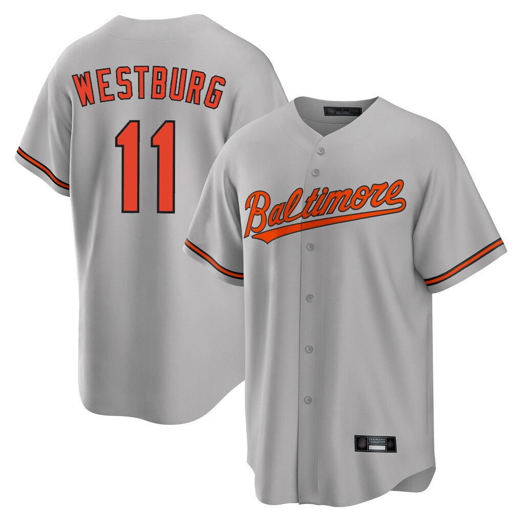 STECN B.Orioles #11 Jordan Westburg Player Gray Home Game Stitched Jerseys