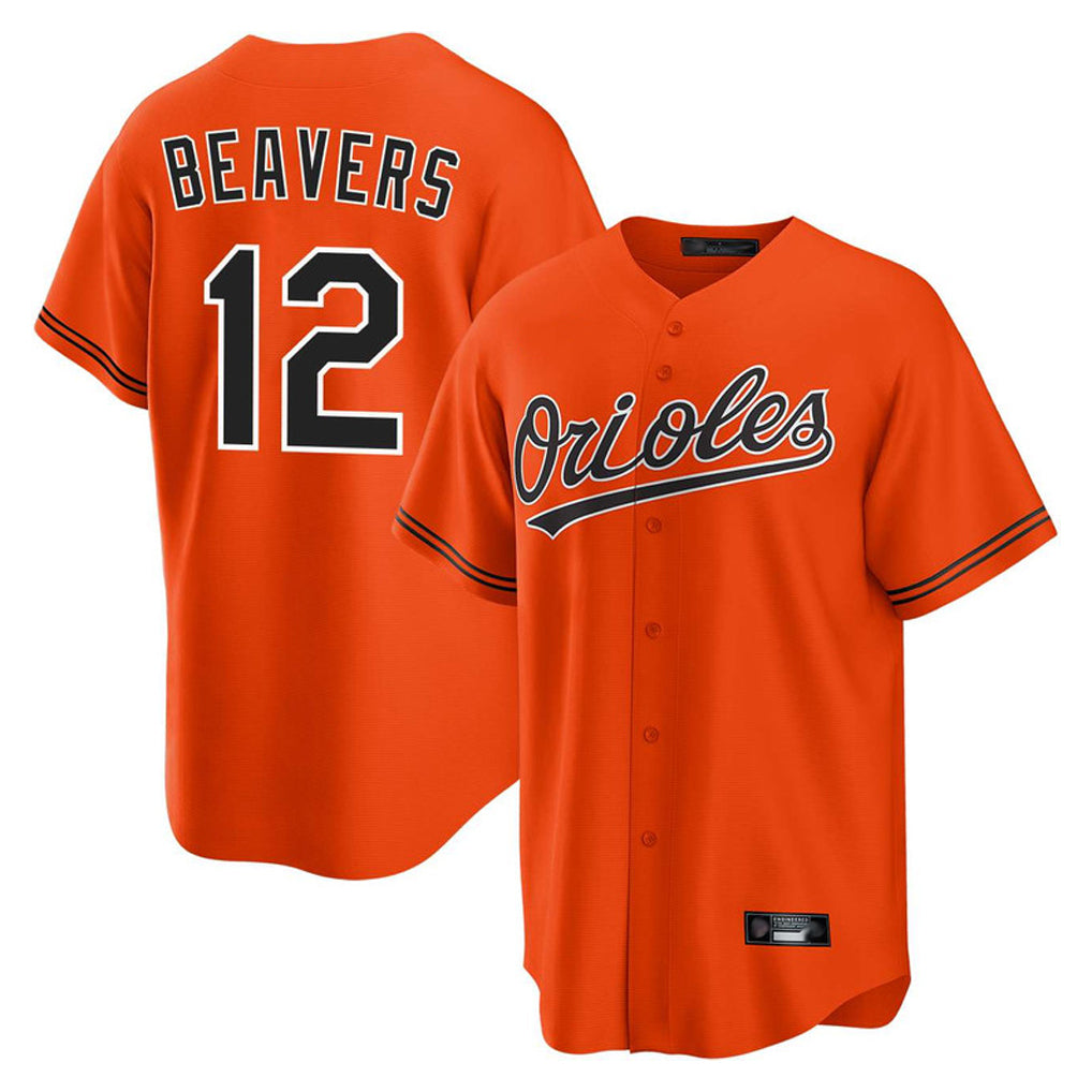 STECN B.Orioles #12 Dylan Beavers Player Orange Home Game Stitched Jerseys