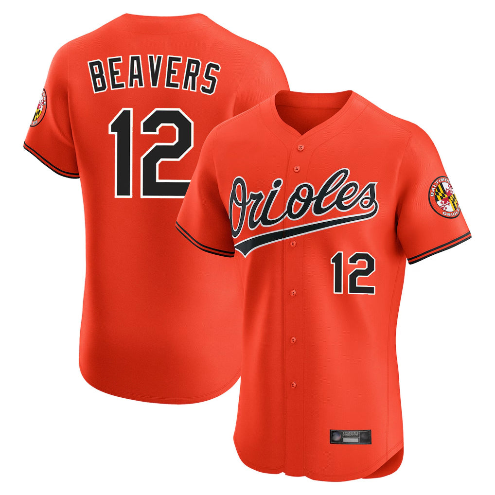 STECN B.Orioles #12 Dylan Beavers Player Orange Limited Elite Home Game Stitched Jerseys