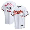 STECN B.Orioles #12 Dylan Beavers Player White USA 250 Fourth of July Home Game Stitched Jerseys
