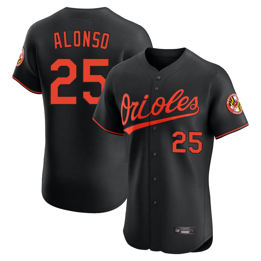 STECN B.Orioles #25 Pete Alonso Player Black Limited Elite Home Game Stitched Jerseys