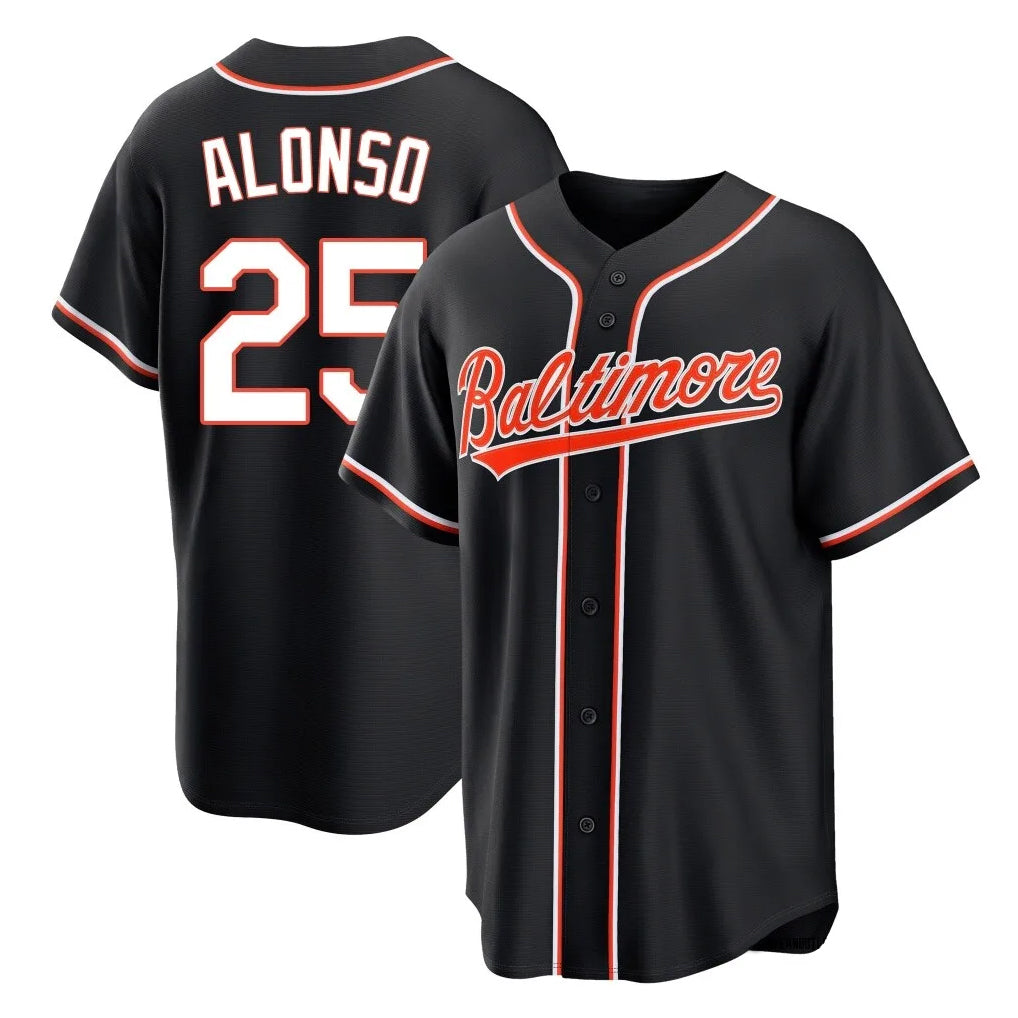 STECN B.Orioles #25 Pete Alonso Player Black Out Home Game Stitched Jerseys