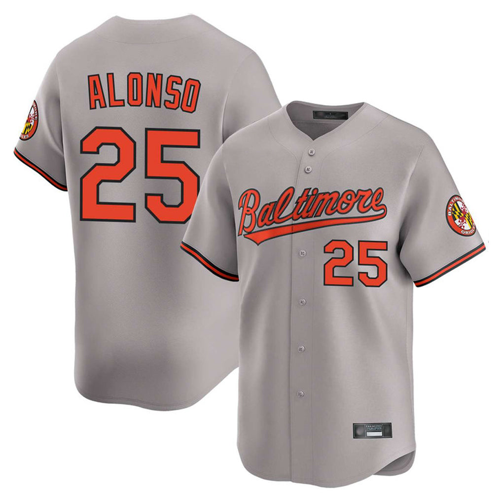 STECN B.Orioles #25 Pete Alonso Player Gray Limited Home Game Stitched Jerseys