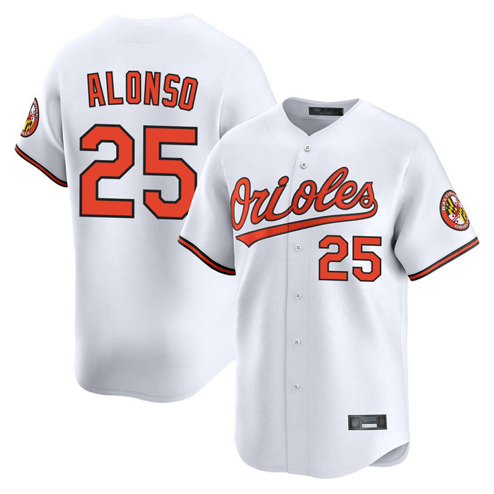 STECN B.Orioles #25 Pete Alonso Player White Limited Home Game Stitched Jerseys