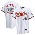 STECN B.Orioles #25 Pete Alonso Player White USA 250 Fourth of July Home Game Stitched Jerseys