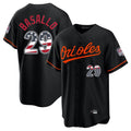 STECN B.Orioles #29 Samuel Basallo Player Black USA 250 Fourth of July Home Game Stitched Jerseys