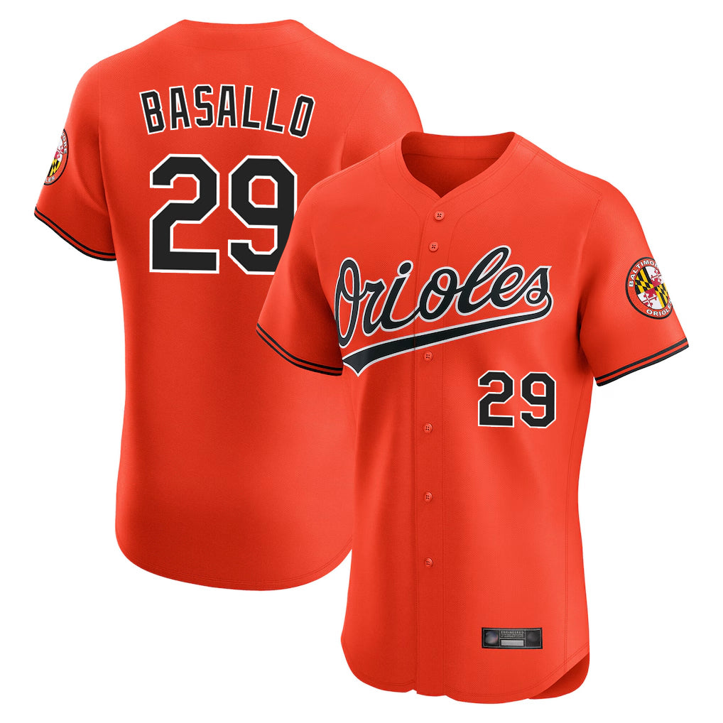 STECN B.Orioles #29 Samuel Basallo Player Orange Limited Elite Home Game Stitched Jerseys