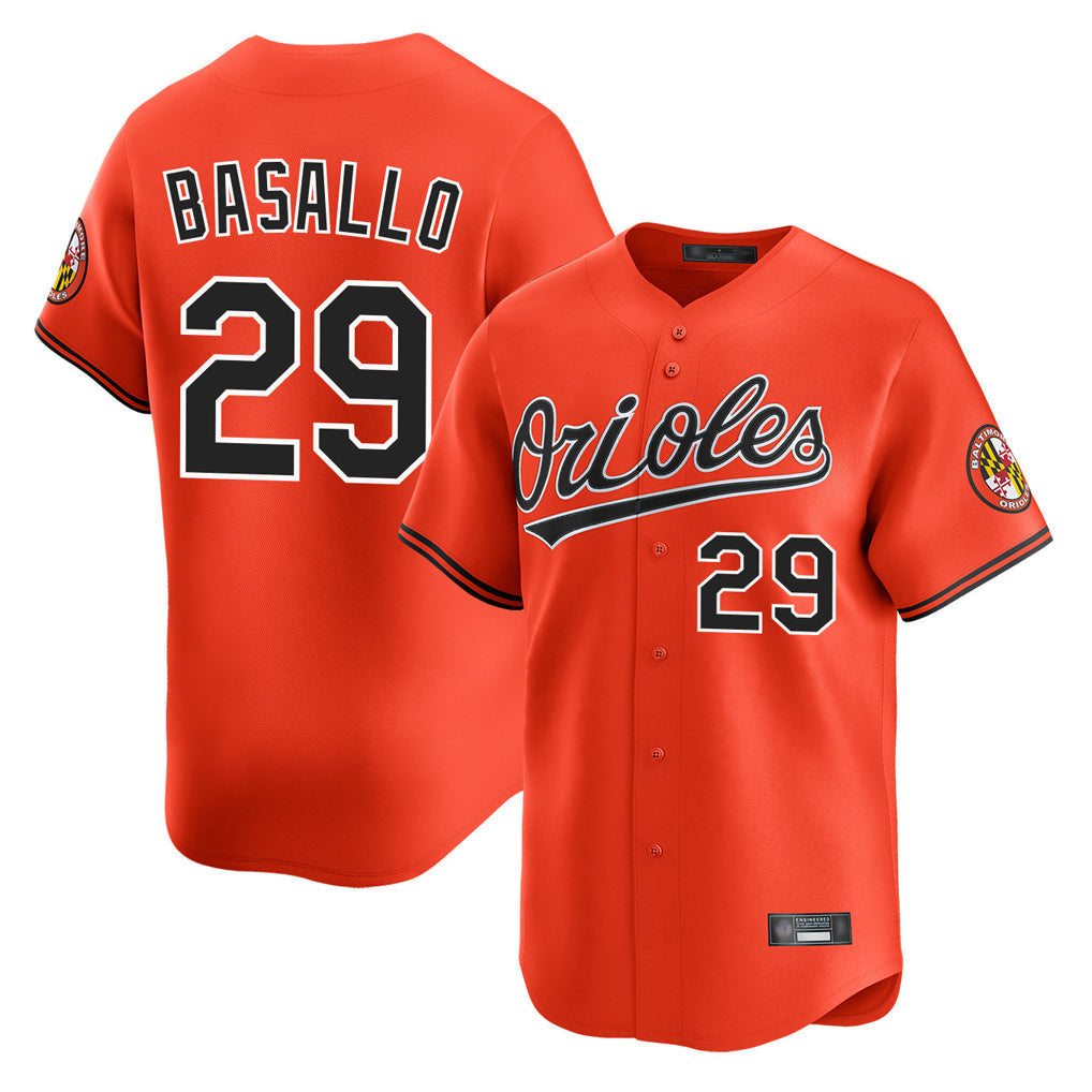 STECN B.Orioles #29 Samuel Basallo Player Orange Limited Home Game Stitched Jerseys