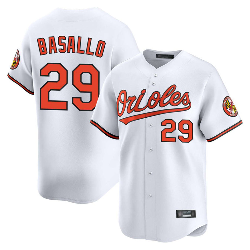 STECN B.Orioles #29 Samuel Basallo Player White Limited Home Game Stitched Jerseys