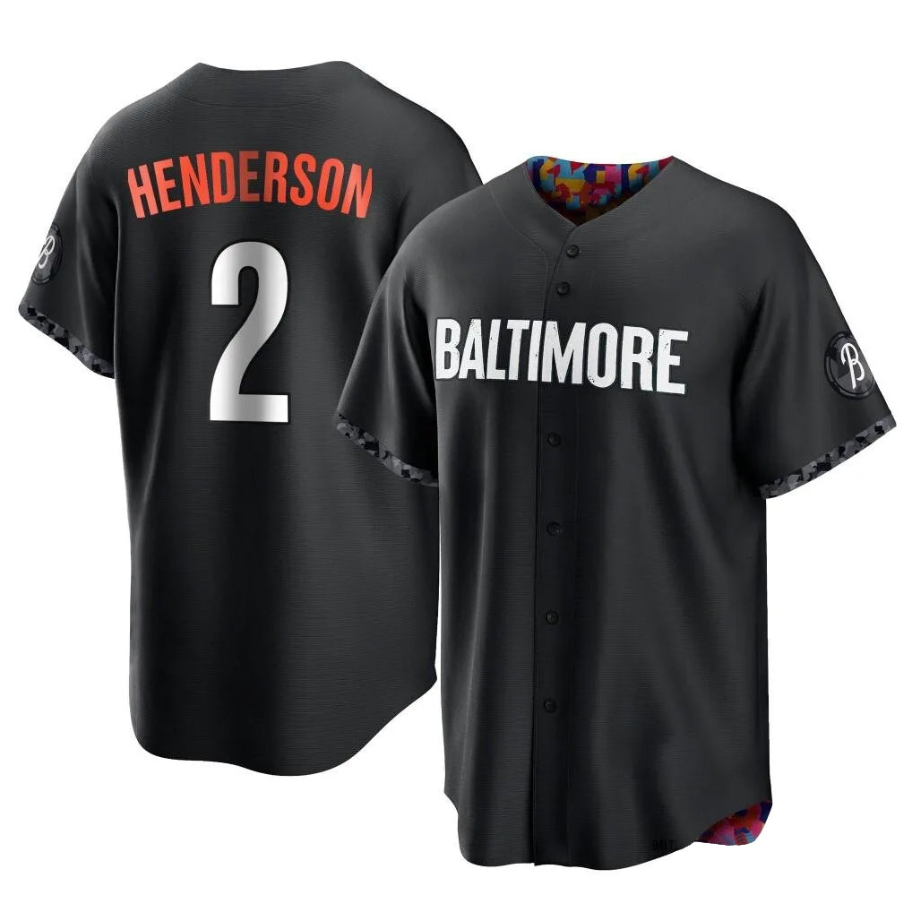 STECN B.Orioles #2 Gunnar Henderson Player Black City Connect Home Game Stitched Jerseys