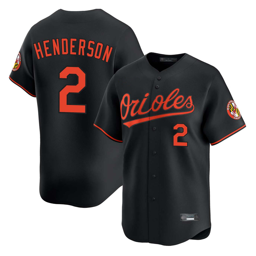 STECN B.Orioles #2 Gunnar Henderson Player Black Limited Home Game Stitched Jerseys