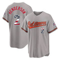 STECN B.Orioles #2 Gunnar Henderson Player Gray USA 250 Fourth of July Home Game Stitched Jerseys