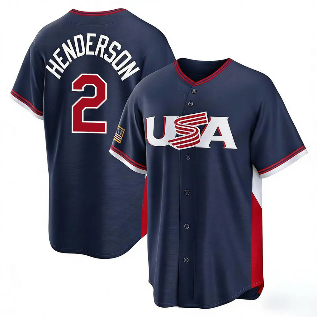 STECN B.Orioles #2 Gunnar Henderson Player Navy USA 2026 World Classic Home Game Stitched Jerseys