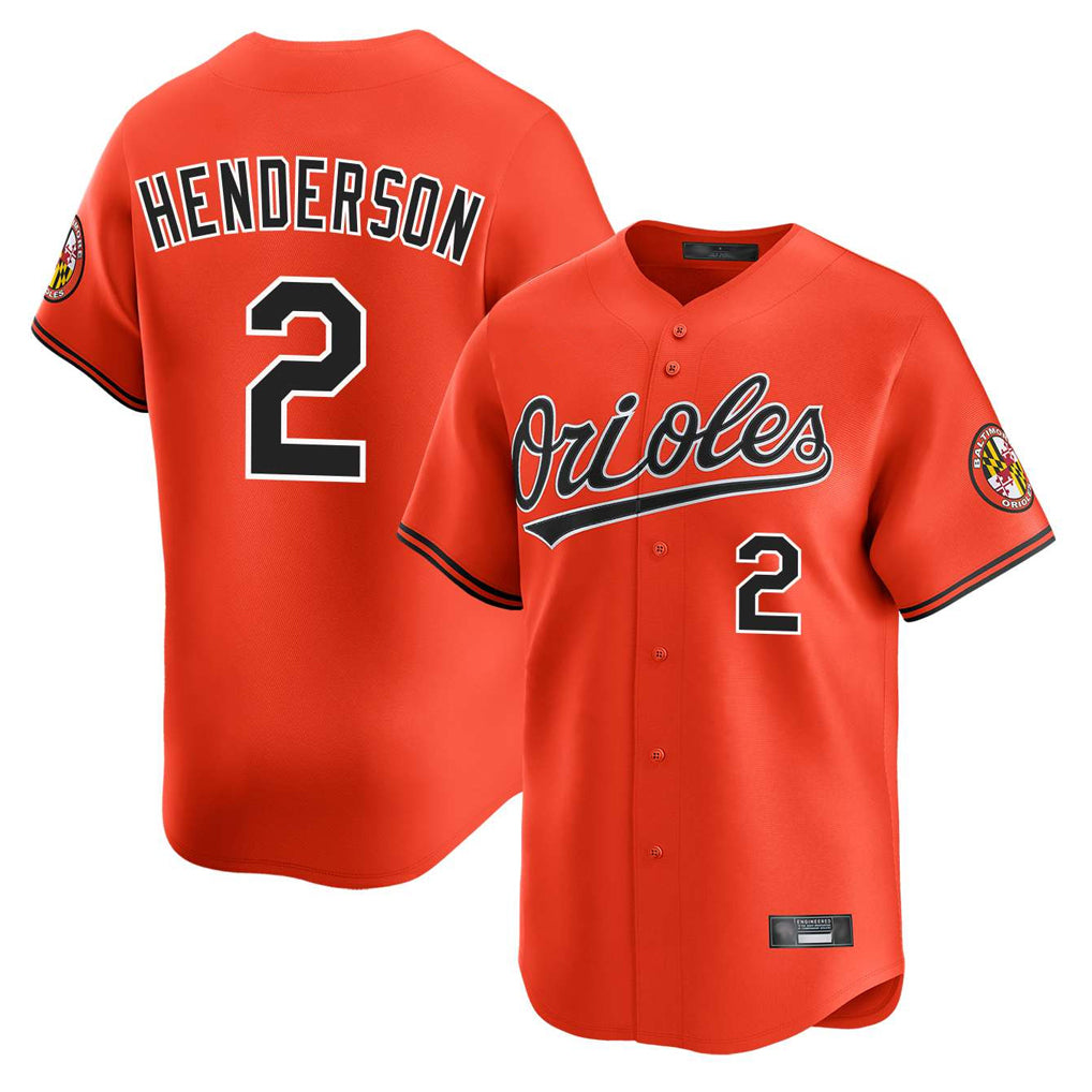 STECN B.Orioles #2 Gunnar Henderson Player Orange Limited Home Game Stitched Jerseys