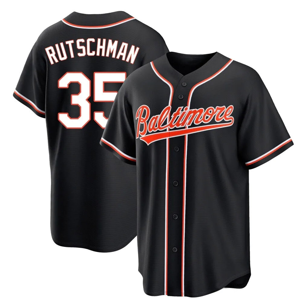 STECN B.Orioles #35 Adley Rutschman Black Out Home Game Stitched Jerseys