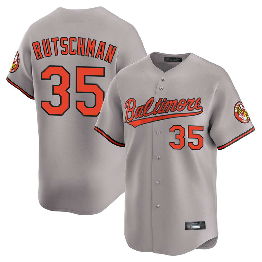 STECN B.Orioles #35 Adley Rutschman Player Gray Home Game Stitched Jerseys