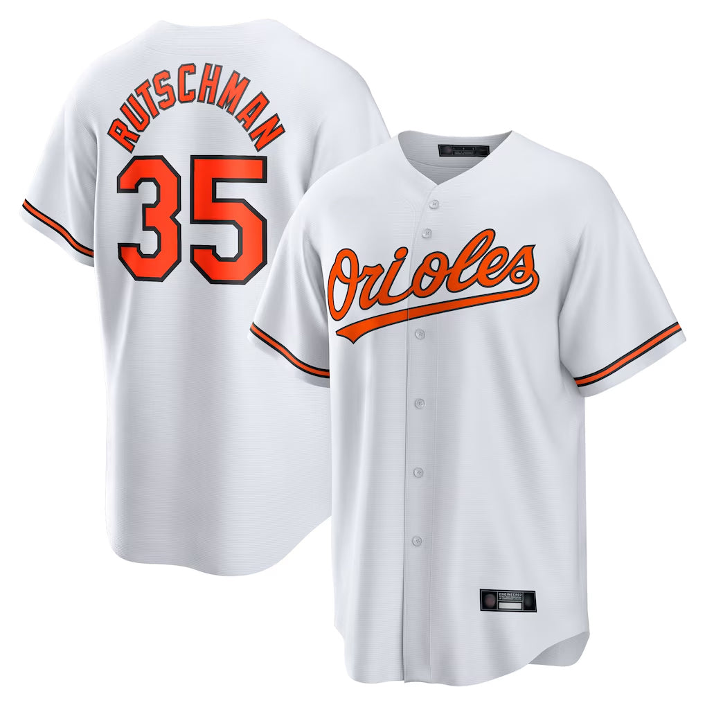 STECN B.Orioles #35 Adley Rutschman Player White Home Game Stitched Jerseys