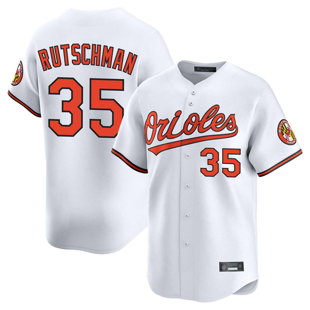 STECN B.Orioles #35 Adley Rutschman Player White Limited Home Game Stitched Jerseys