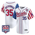 STECN B.Orioles #35 Adley Rutschman White USA 250 Independence Day Vapor Premier Home Game Stitched Jerseys