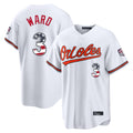 STECN B.Orioles #3 Taylor Ward Player White USA 250 Fourth of July Home Game Stitched Jerseys