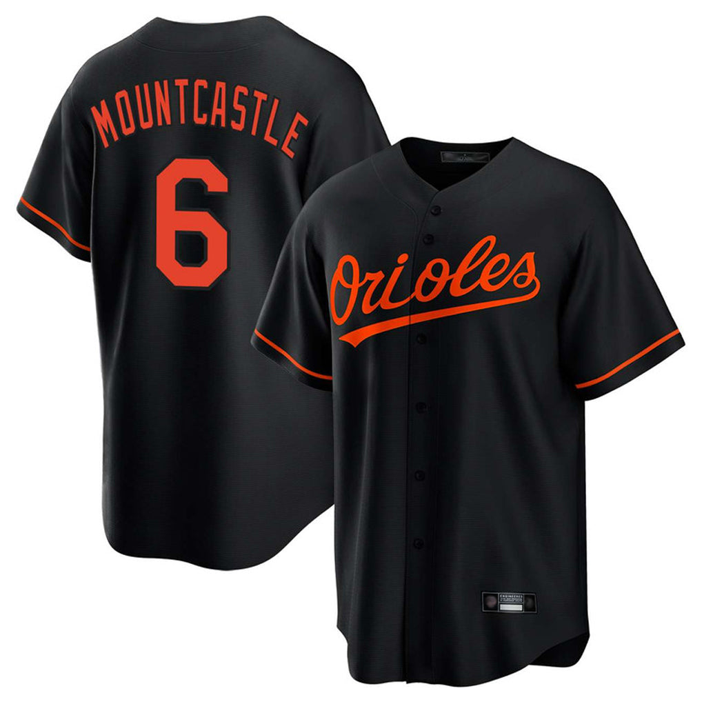 STECN B.Orioles #6 Ryan Mountcastle Player Black Home Game Stitched Jerseys