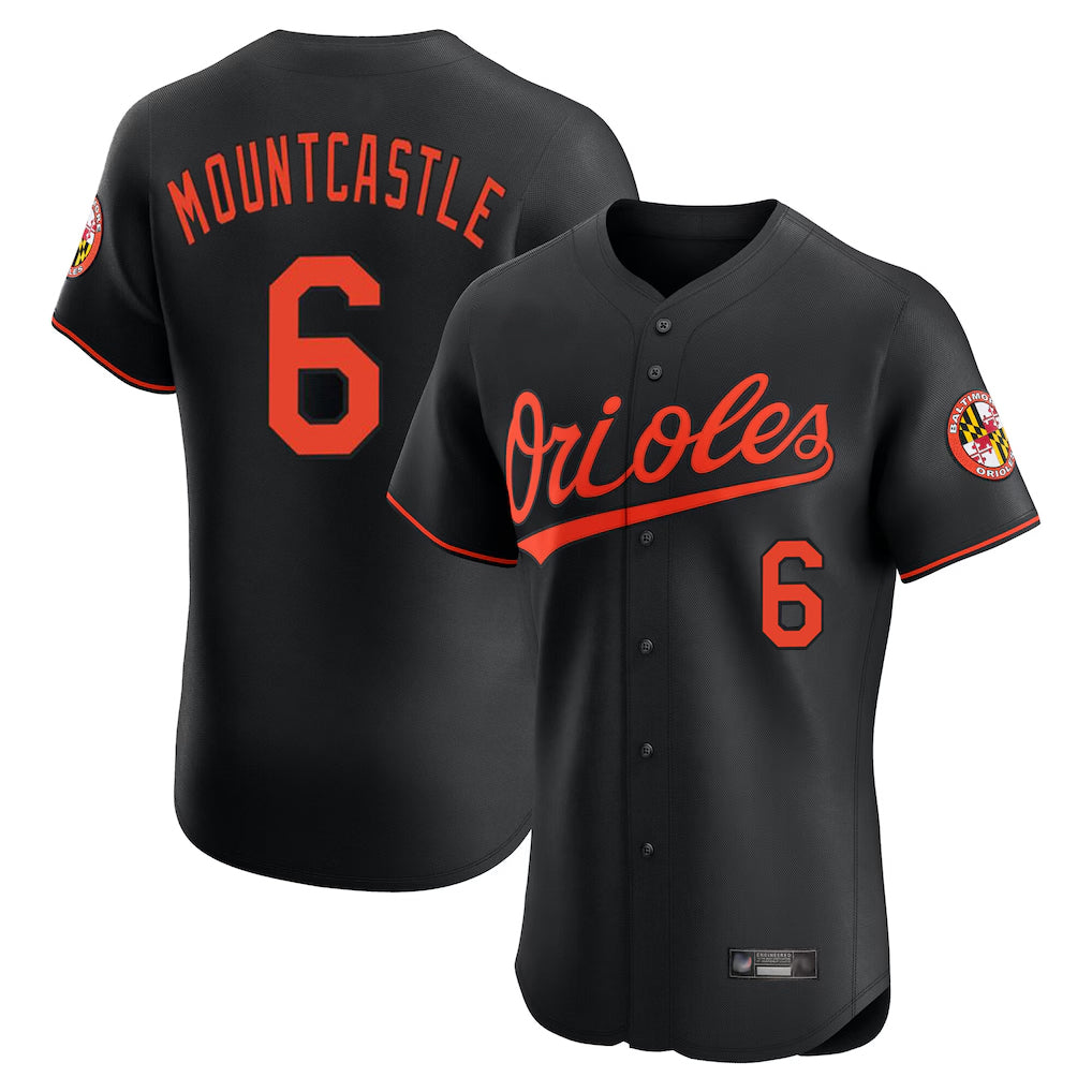 STECN B.Orioles #6 Ryan Mountcastle Player Black Limited Elite Home Game Stitched Jerseys