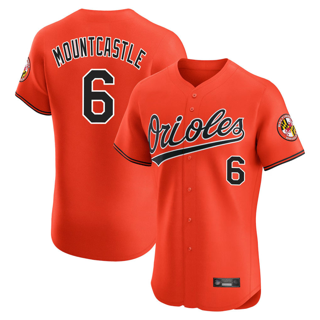 STECN B.Orioles #6 Ryan Mountcastle Player Orange Limited Elite Home Game Stitched Jerseys