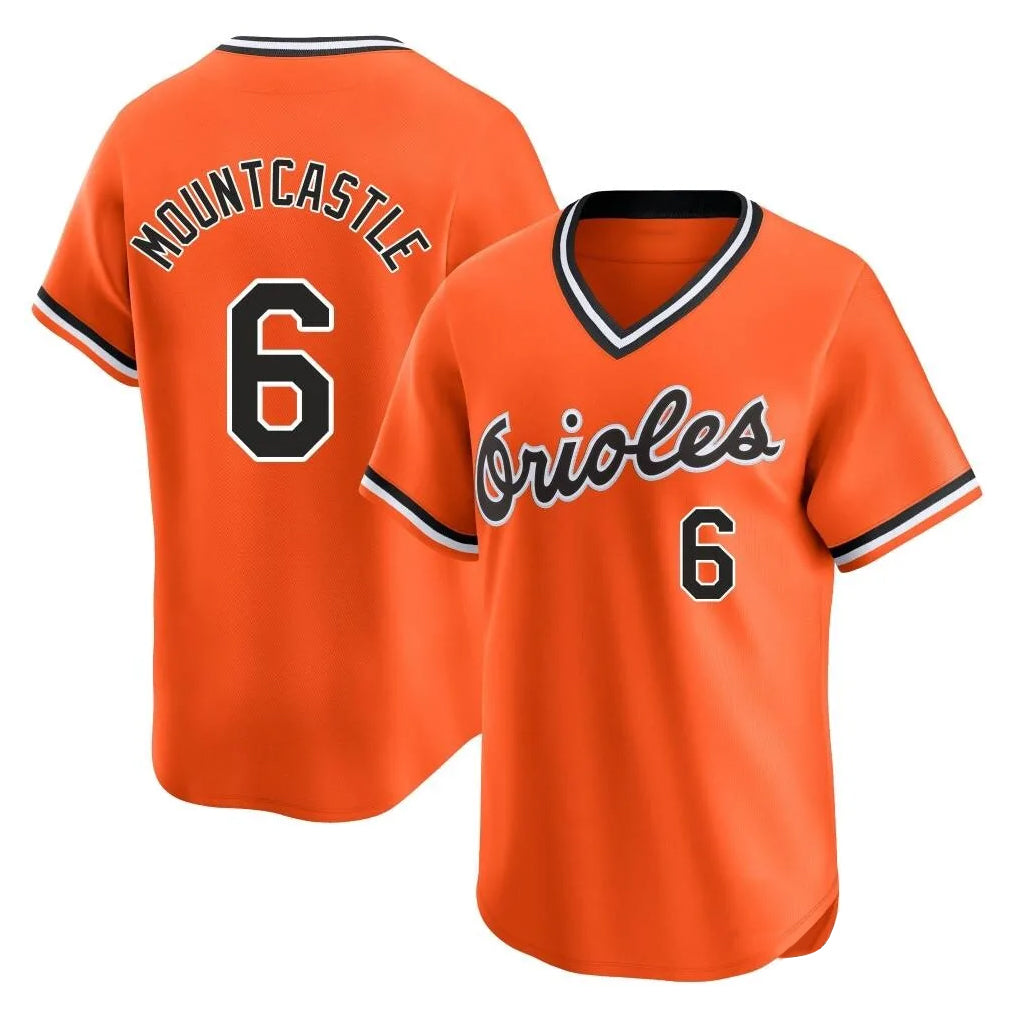 STECN B.Orioles #6 Ryan Mountcastle Player Orange T-shirt Limited Home Game Stitched Jerseys
