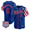 STECN B.Orioles #6 Ryan Mountcastle Player Royal USA 250 Independence Day Vapor Premier Limited Home Game Stitched Jerseys