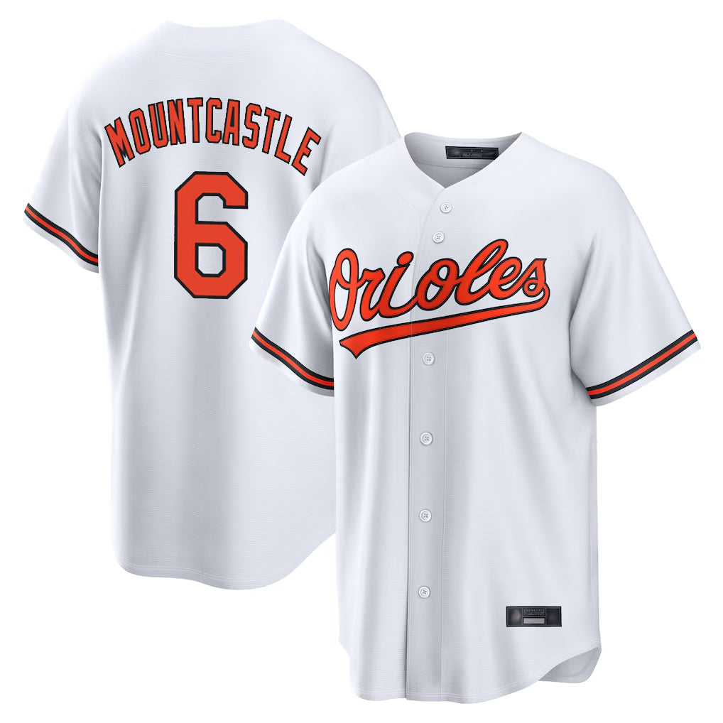 STECN B.Orioles #6 Ryan Mountcastle Player White Home Game Stitched Jerseys