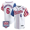 STECN B.Orioles #6 Ryan Mountcastle Player White USA 250 Independence Day Vapor Premier Home Game Stitched Jerseys