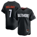 STECN B.Orioles #7 Jackson Holliday Player Black City Connect Limited Home Game Stitched Jerseys